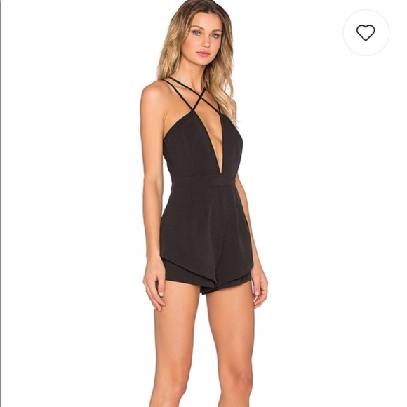 Revolve Cross Plunge Top Romper - Picture 3 of 3